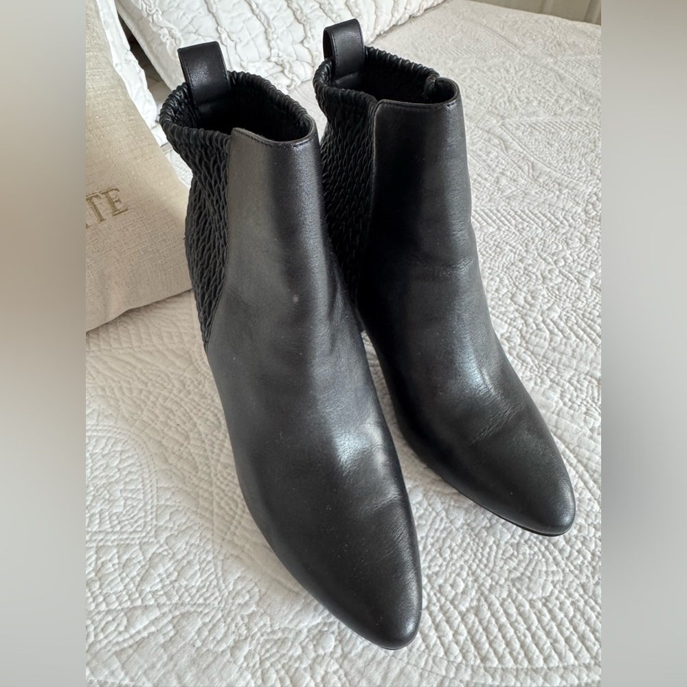 Cole Haan Textured Black Ankle Boots